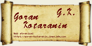 Goran Kotaranin vizit kartica